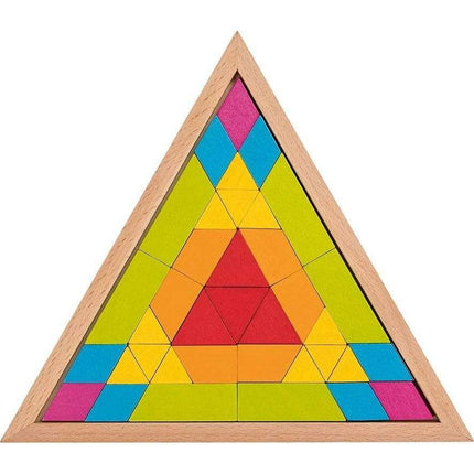 Goki  58590 Mosaik Legespiel Dreieck | Kreatives Holzspielzeug ab 3