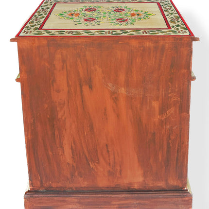 Vintage Asia Handbemaltes Indisches Kästchen Nachttisch - Art. Chest_IRF