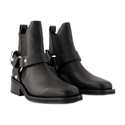Biker Chelsea Ankle Boots - Ganni - Leder - Schwarz