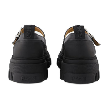 Cleated Mary Jane Mokassins - Ganni - Kunstleder - Schwarz