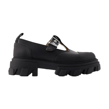 Cleated Mary Jane Mokassins - Ganni - Kunstleder - Schwarz