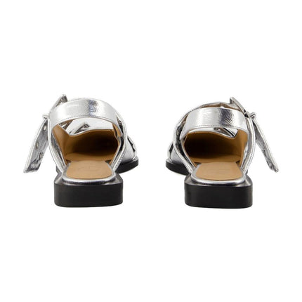 Feminine Buckle Ballerinas - Ganni - Kunstleder - Silber
