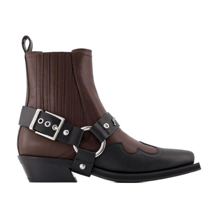 Chelsea Western Stiefel - Ganni - Kunstleder - Schwarz