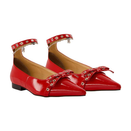 Eyelets Jewel Ballerinas - Ganni - Synthetik - Rot