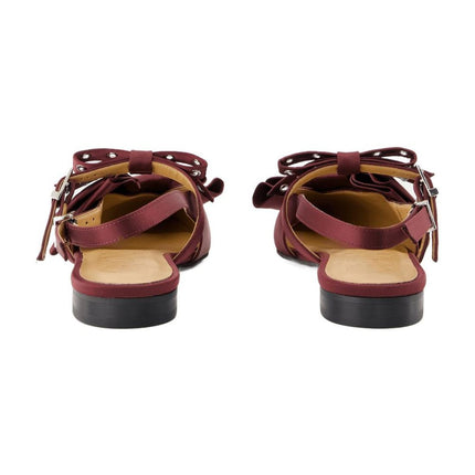 Big Bow Ballerinas - Ganni - Synthetik - Bordeaux