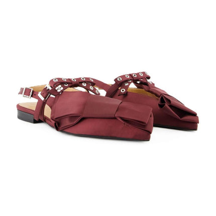 Big Bow Ballerinas - Ganni - Synthetik - Bordeaux