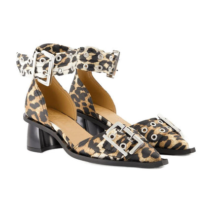 Feminine Open Cut Pumps - Ganni - Synthetik - Gedruckt