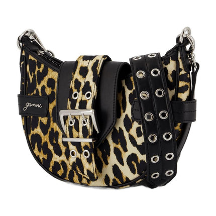 Bucky Small Schultertasche - Ganni - Nylon - Leopard