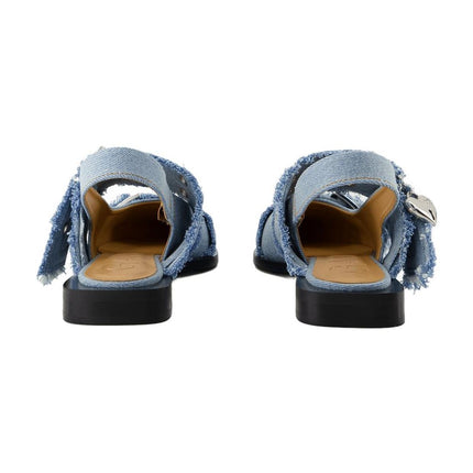 Charms Ballerinas - Ganni - Denim - Blau