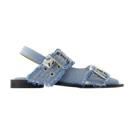 Charms Ballerinas - Ganni - Denim - Blau
