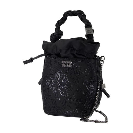Bou Mini Flower Handtasche - Ganni - Satin - Schwarz