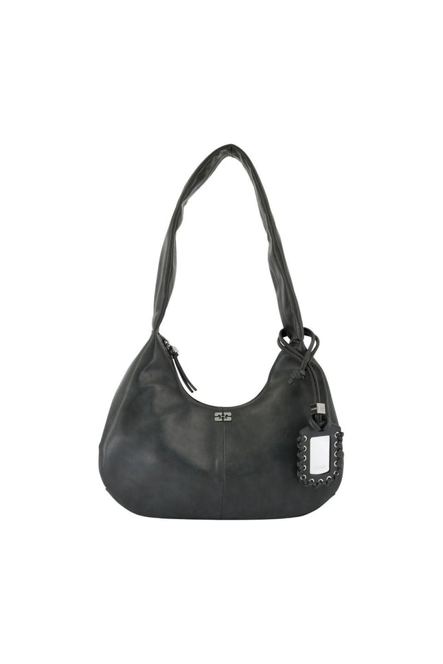 Bou Medium Schultertasche - Ganni - Leder - Grau