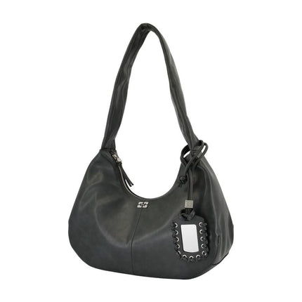 Bou Medium Schultertasche - Ganni - Leder - Grau