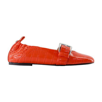 Butterfly-Ballerinas - Ganni - Leder - Orange