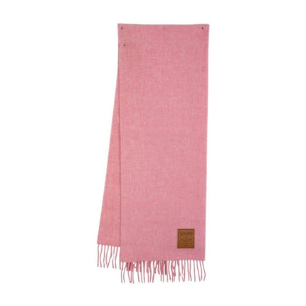 Double Face Solid Schal - Ganni - Wolle - Rosa
