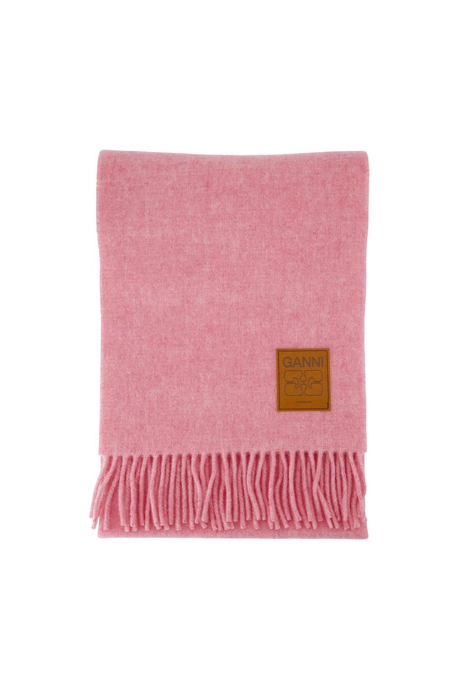 Double Face Solid Schal - Ganni - Wolle - Rosa