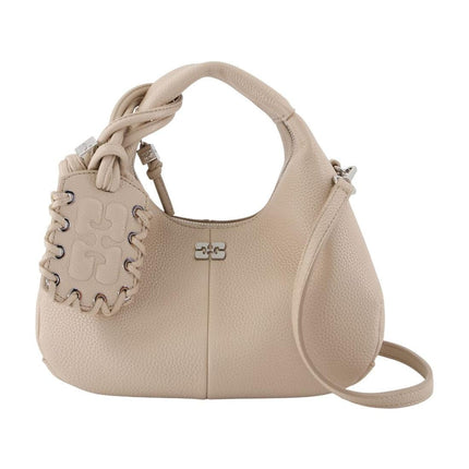 Mini Grained Handtasche - Ganni - Synthetik - Weiß