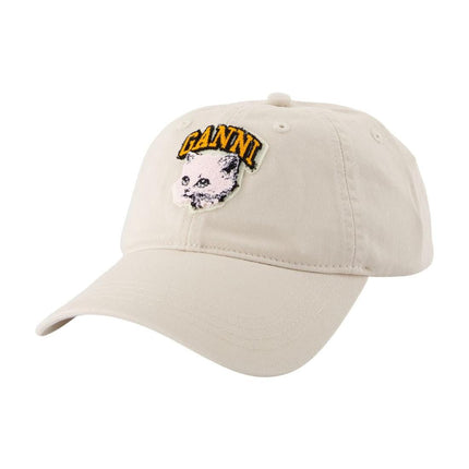 Cat Mütze - Ganni - Baumwolle - Weiß