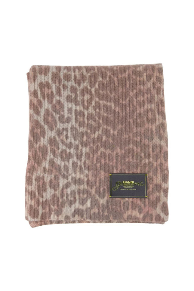 Graphic-Schal - Ganni - Wolle - Braun