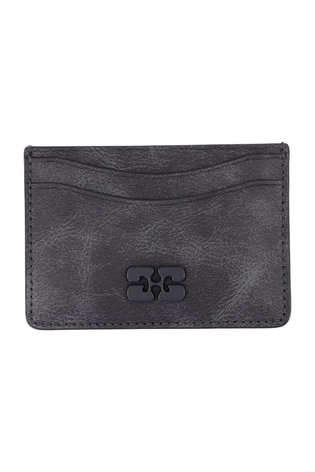 Kartenhalter Vintage - Ganni - Leder - Grau