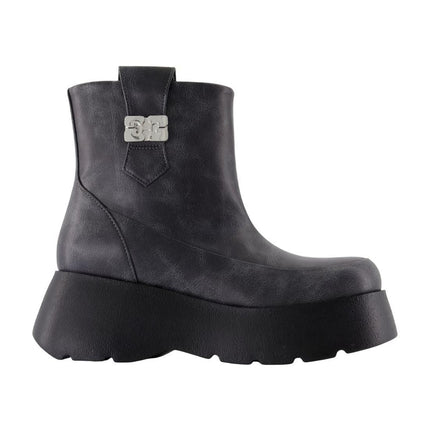 Kat Low Vintage Stiefeletten - Ganni - Leder - Grau