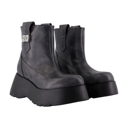 Kat Low Vintage Stiefeletten - Ganni - Leder - Grau