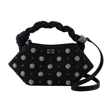 Bou Mini Flower Stud Handtasche - Ganni - Leder - Schwarz