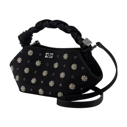 Bou Mini Flower Stud Handtasche - Ganni - Leder - Schwarz
