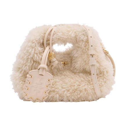 Mini Fur Handtasche - Ganni - Synthetik - Weiß