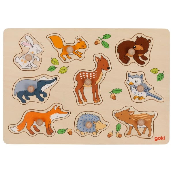 Personalisiertes Steckpuzzle Waldtiere Holz Ab 12 Monaten