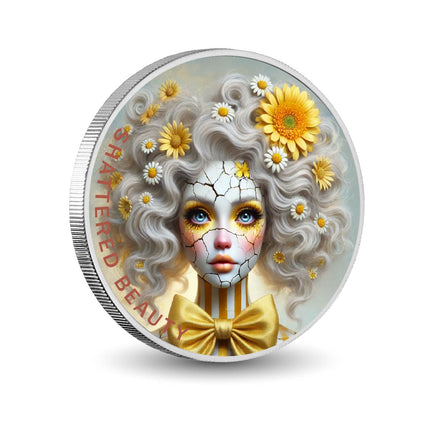 Shattered Beauty: Golden Silence Coloured 1oz Silver