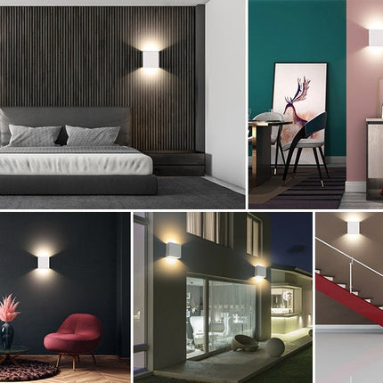 SOBROVO LED Wall Light / Wandleuchten 2er Pack 12W Wandlampe Außen/Innen IP65