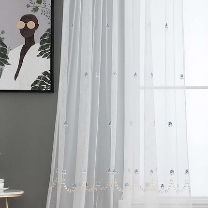 Gardine Raschel Stickerei  Design  »Florenz« Multiband für Gardinenschiene und Gardinenstange Elegante Fensterdekoration 2023200
