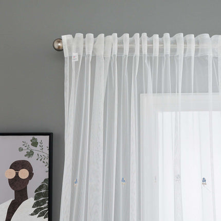 Gardine Raschel Stickerei  Design  »Florenz« Multiband für Gardinenschiene und Gardinenstange Elegante Fensterdekoration 2023200
