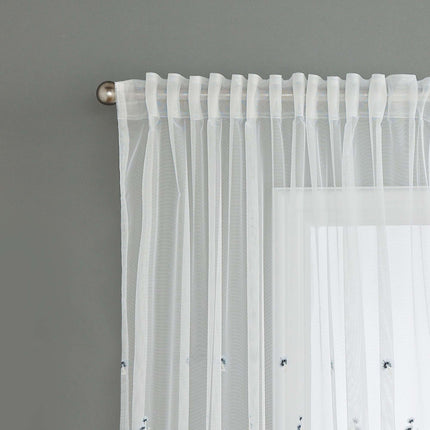 Gardine Raschel Stickerei  Design  »Florenz« Multiband für Gardinenschiene und Gardinenstange Elegante Fensterdekoration 2023200