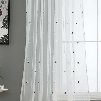 Gardine Raschel Stickerei  Design  »Florenz« Multiband für Gardinenschiene und Gardinenstange Elegante Fensterdekoration 2023200
