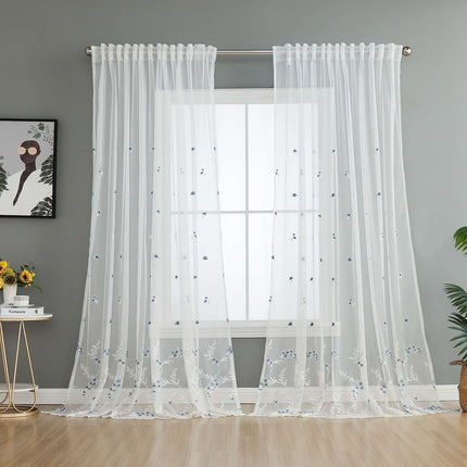 Gardine Raschel Stickerei  Design  »Florenz« Multiband für Gardinenschiene und Gardinenstange Elegante Fensterdekoration 2023200