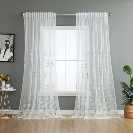 Gardine Raschel Stickerei  Design  »Florenz« Multiband für Gardinenschiene und Gardinenstange Elegante Fensterdekoration 2023200