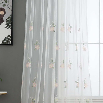 Gardine Raschel Stickerei  Design  »Florenz« Multiband für Gardinenschiene und Gardinenstange Elegante Fensterdekoration 2023200