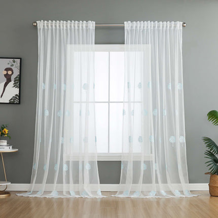 Gardine Raschel Stickerei  Design  »Florenz« Multiband für Gardinenschiene und Gardinenstange Elegante Fensterdekoration 2023200