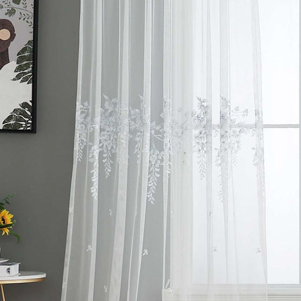 Gardine Raschel Stickerei  Design  »Florenz« Multiband für Gardinenschiene und Gardinenstange Elegante Fensterdekoration 2023200