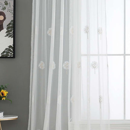 Gardine Raschel Stickerei  Design  »Florenz« Multiband für Gardinenschiene und Gardinenstange Elegante Fensterdekoration 2023200