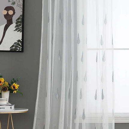 Gardine Raschel Stickerei  Design  »Florenz« Multiband für Gardinenschiene und Gardinenstange Elegante Fensterdekoration 2023200