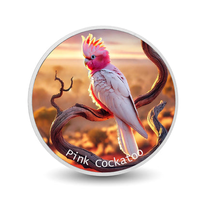 Majestic Blush: The Pink Cockatoo 1oz Coloured Silver