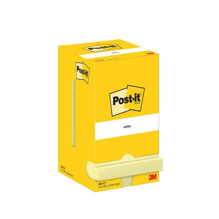 Post-it® Notes, Gelb, 76 mm x 76 mm, 100 Blatt/Block, 12 Blöcke/Packung, Kartonverpackung, 100% PEFC | Packung (1 Stück)