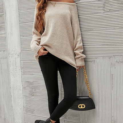 Comfy Jumper Top In Beige