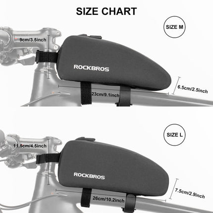 ROCKBROS wasserdichte Oberrohrtasche für Fahrrad 1L / 1.6 L Schwarz