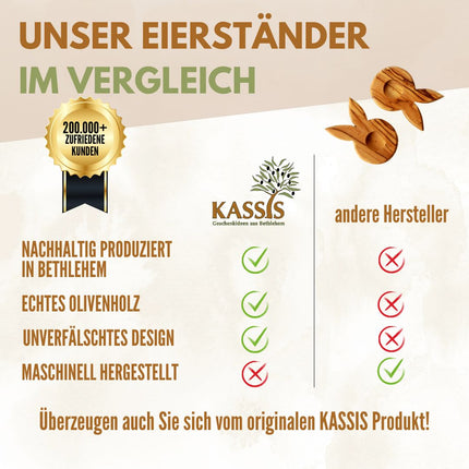 Eierständer Hase aus Olivenholz | Osterdeko & Tischdeko für Ostern und Frühlingszeit