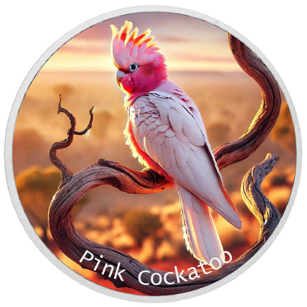 Majestic Blush: The Pink Cockatoo 1oz Coloured Silver