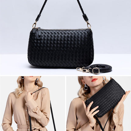 Braided Shoulder - Handbag In Black